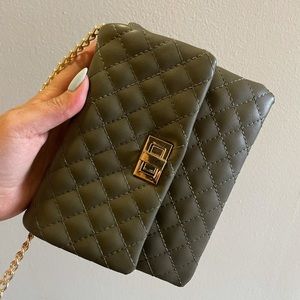 Army green crossbody purse